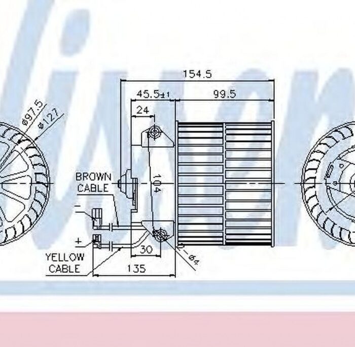 Ventilator habitaclu bord AUDI A4 8D2 B5 NISSENS 87060