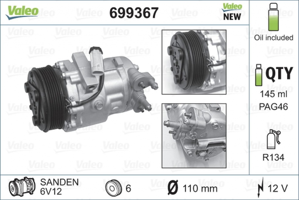Image_499993373 Compresor clima SUZUKI SWIFT III MZ EZ VALEO 699367 - imagine 1