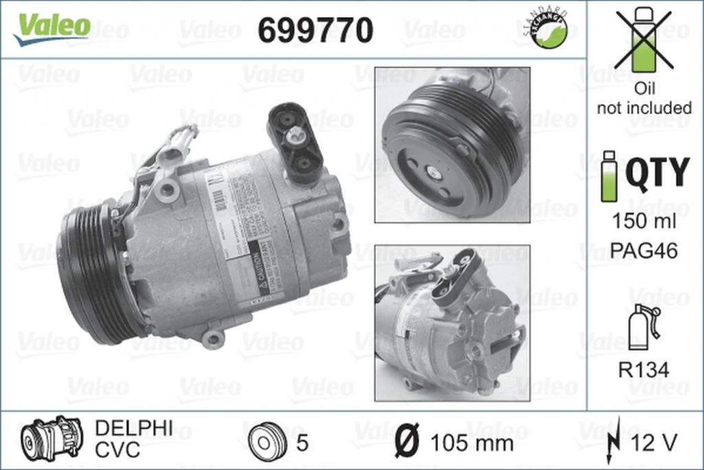 Image_499994047 Compresor clima OPEL ASTRA G limuzina F69 VALEO 699770 - imagine 1