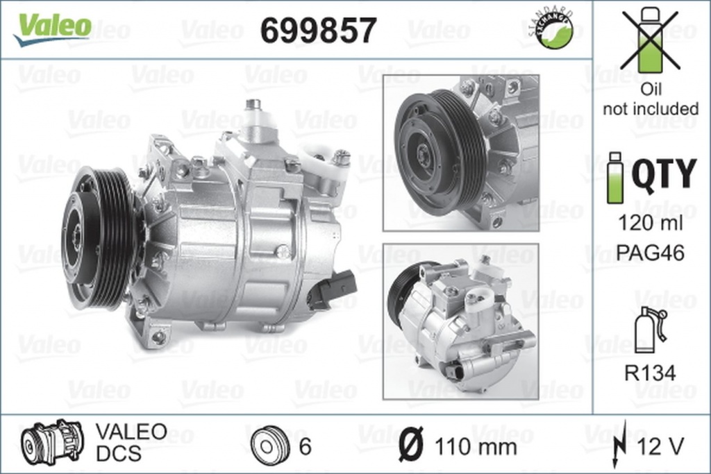 Image_499994246 Compresor clima SKODA OCTAVIA Combi 1Z5 VALEO 699857 - imagine 1